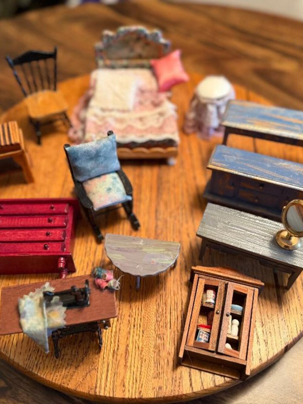 Disassembled Dollhouse Furniture and Miniatures, Lot of 12